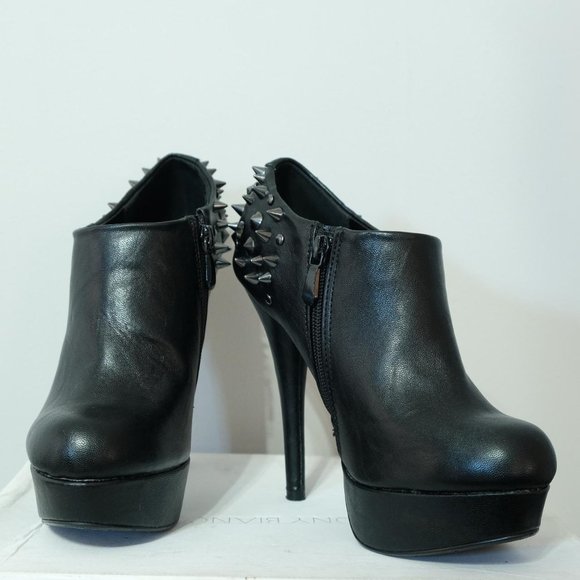 Bronx Studded Ankle Boots Heels - Picture 2 of 4